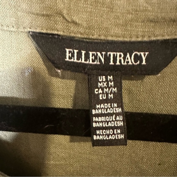 ELLEN TRACY Size M Linen Blouse - Picture 4 of 6